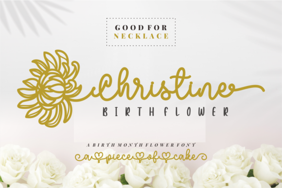 Christine Birth Flower Duo: A Vintage Script Font for Clear, Elegant Campaigns