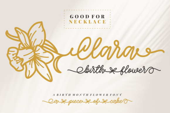 Clara Birth Flower Script Font for Elegant Handmade Design