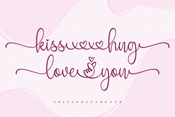 Kiss Hug Love You Script Font for Romantic Branding